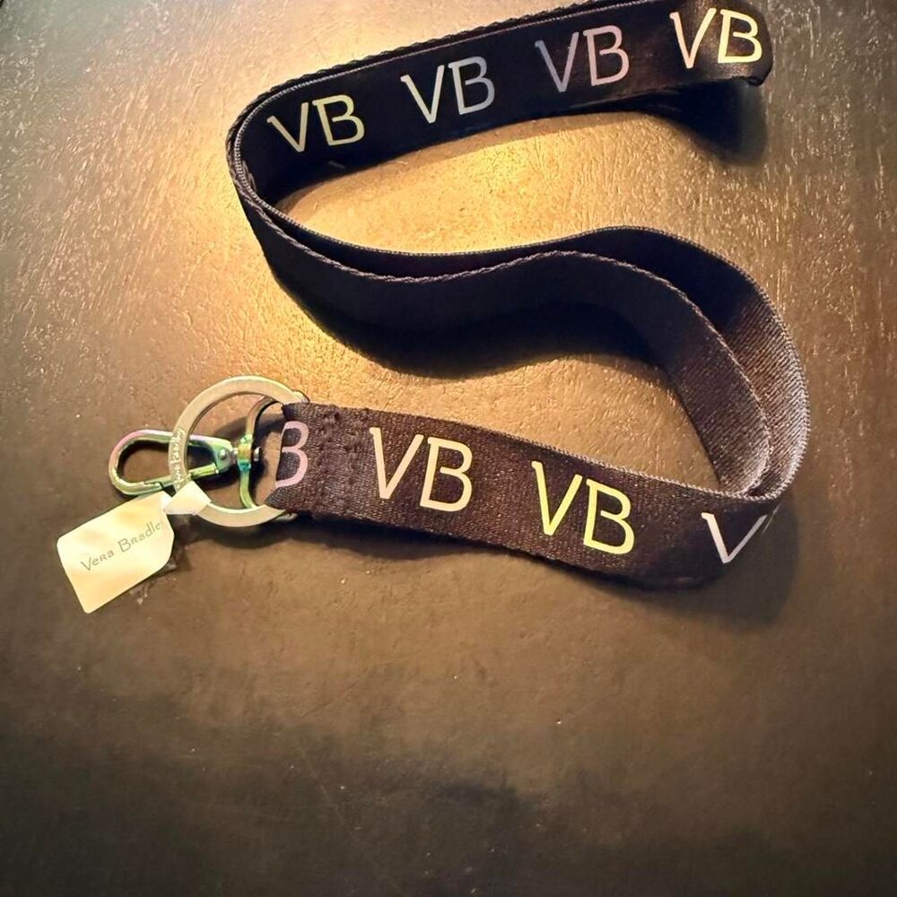 NWT Vera Bradley lanyard VB Logo in Rainbow colors